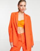 Extro & Vert Slouchy Blazer In Tangerine-orange