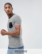 Jack & Jones Core T-shirt With Stripe And Pocket - White