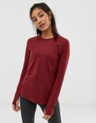 Asos 4505 Long Sleeve Top With Mesh Back-red