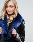 Bandits Premium Faux Fur Twist Scarf - Navy