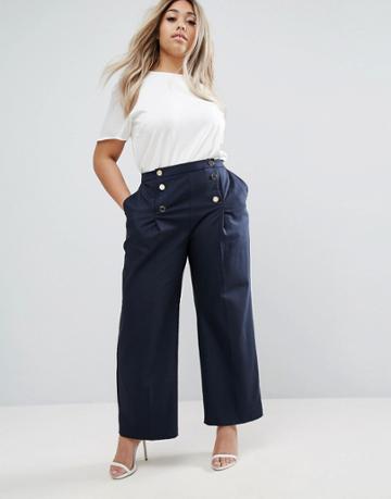 Closet Plus Pants With Wide Leg - Navy