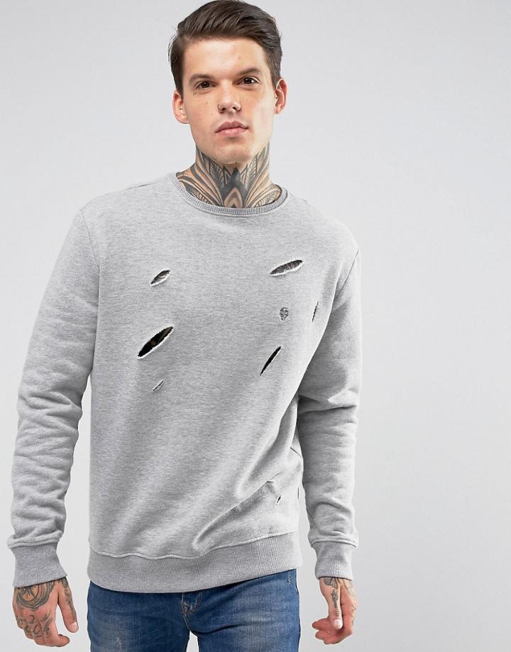 Noose & Monkey Distressed Sweat - Gray