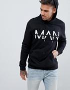 Boohooman Hoodie With Man Print In Black - Black