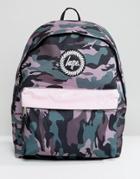 Hype Camo Print Backpack With Contrast Pocket - Multi
