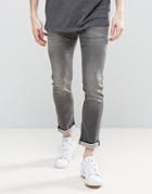 Jack & Jones Intellience Jeans In Slim Fit Super Stretch - Gray