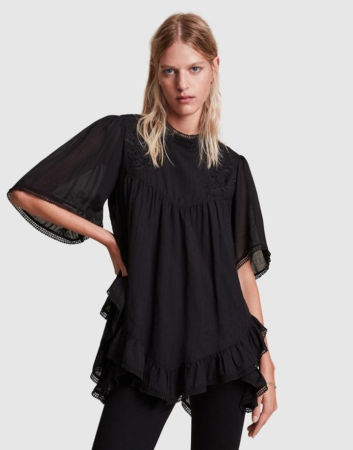Allsaints Nico Top In Black-green
