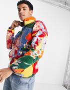 Polo Ralph Lauren Floral Print Polar Fleece Half Zip Sweatshirt In Multi