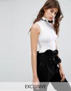 Ellesse Top With Roll Neck And Logo - White