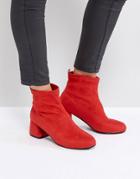 Park Lane Heeled Ankle Boots - Red