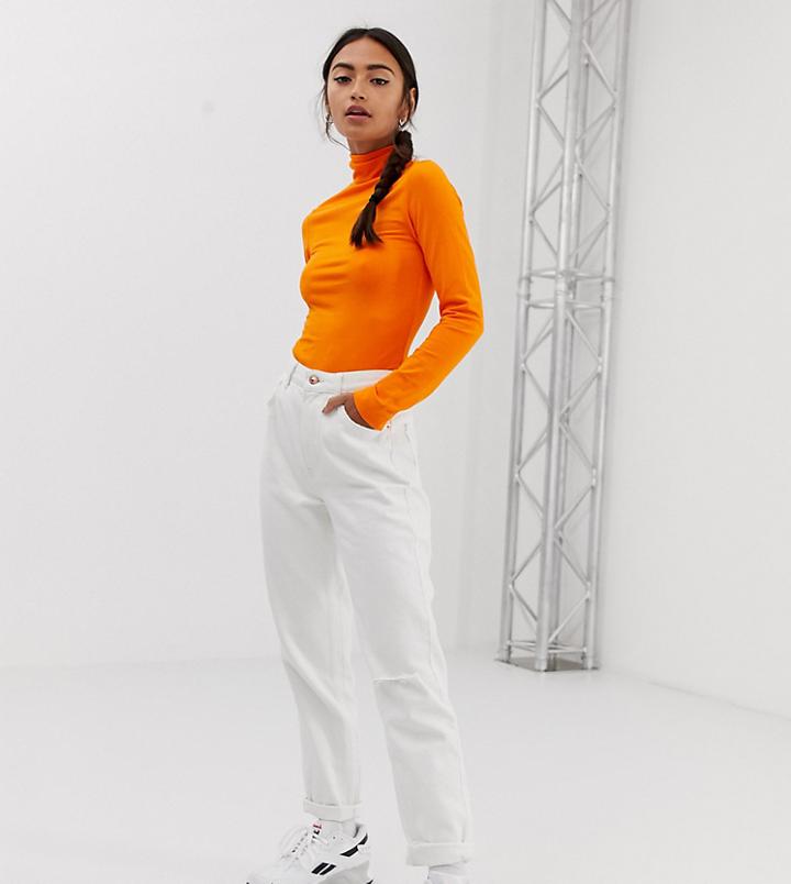 Bershka Mom Jean In White - White