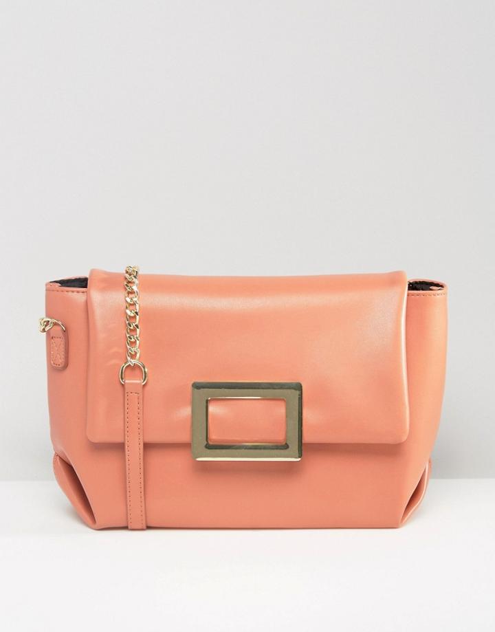 Asos Soft Shoulder Bag With Metal Clasp - Pink