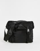 Peter Werth Nylon Messenger Bag In Black