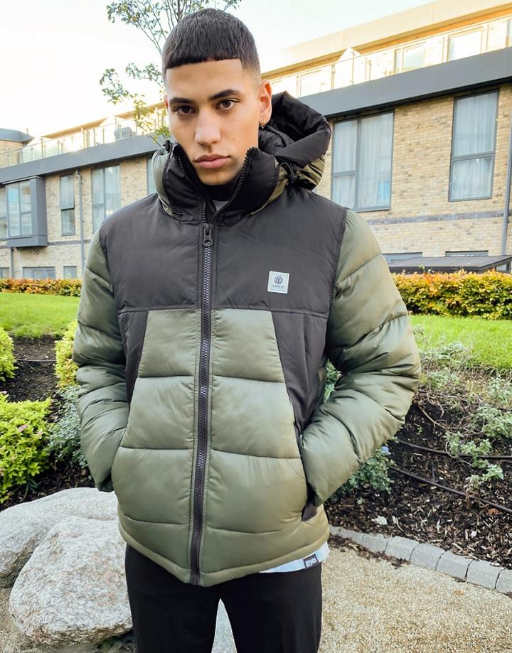 Element Dulcey Puffer Jacket In Khaki-green