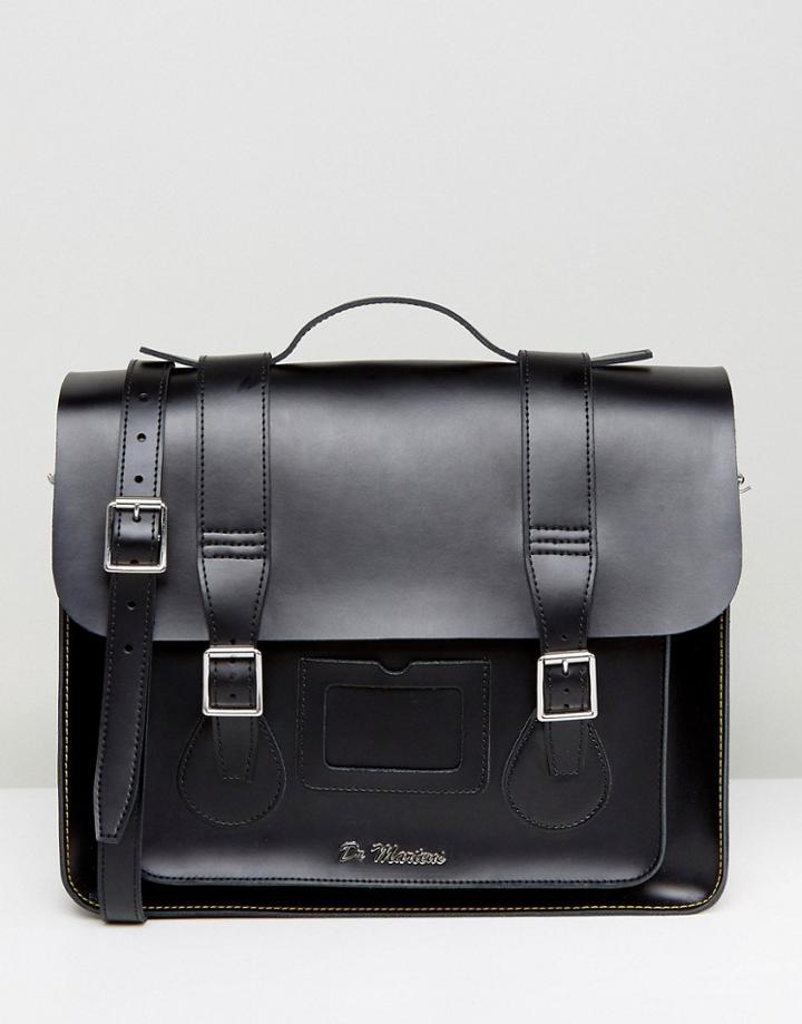 Dr Martens 15 Inch Leather Satchel - Black