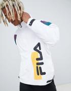 Fila Black Line Faux Wool Lined Overhead Track Jacket In White
