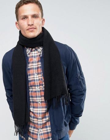 Glen Lossie Lambswool Scarf In Black - Black