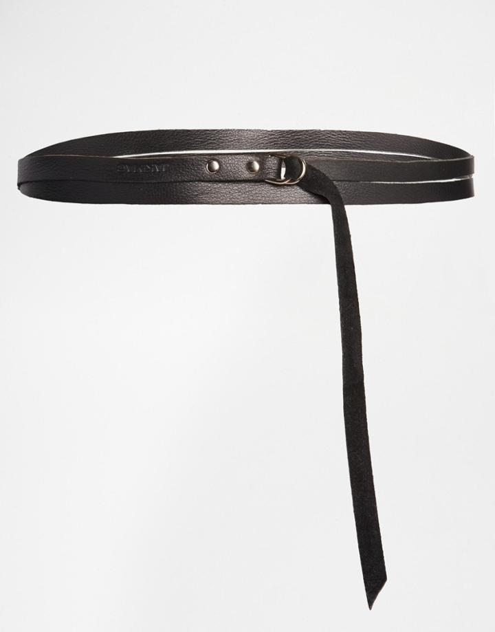 Jakimac Leather Wrap Belt In Black - Black