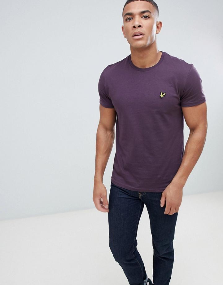Lyle & Scott Logo T-shirt In Plum - Purple