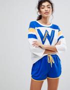 Wrangler Blue And Yellow Sports Logo T-shirt - White