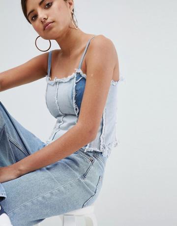 Liquor N Poker Denim Top - Blue