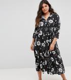 Club L Plus Collared Detailed Woven Shirt Dress With Crochet Detail - Multi