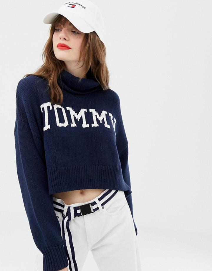 Tommy Jeans High Neck Logo Sweatshirt - Black