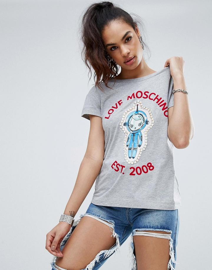 Love Moschino Cyberdoll T-shirt - Gray