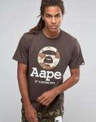Aape By Bathing Ape T-shirt With Large Camo Logo - Black