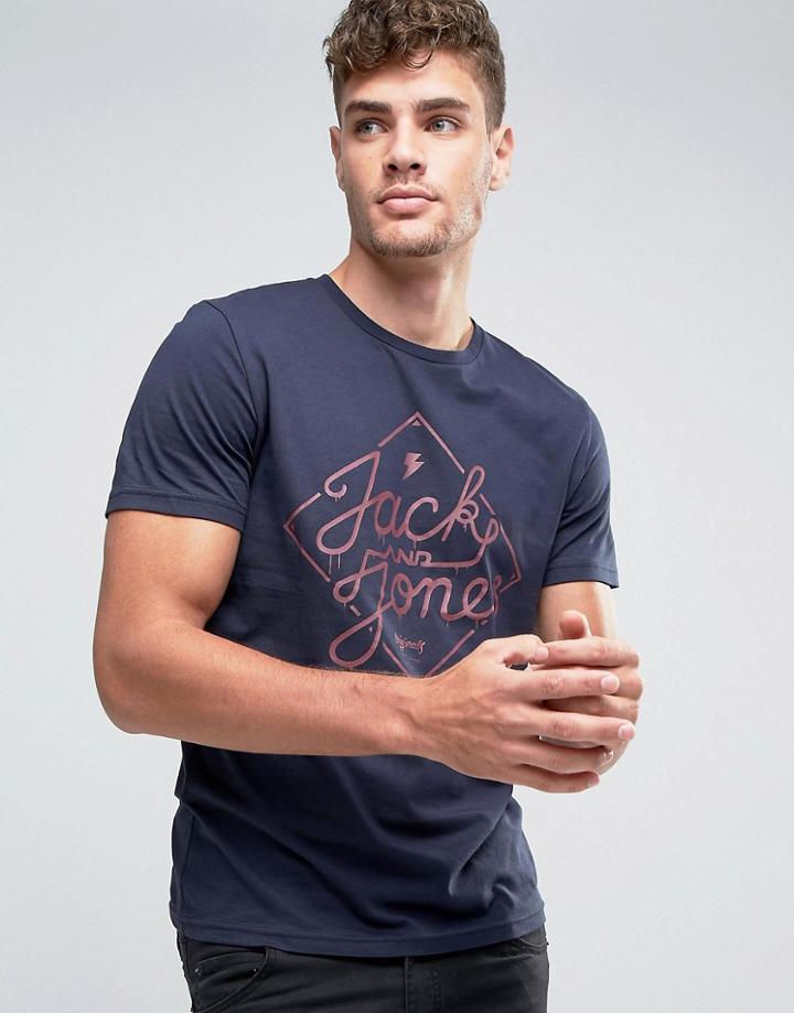 Jack And Jones Logo T-shirt - Navy