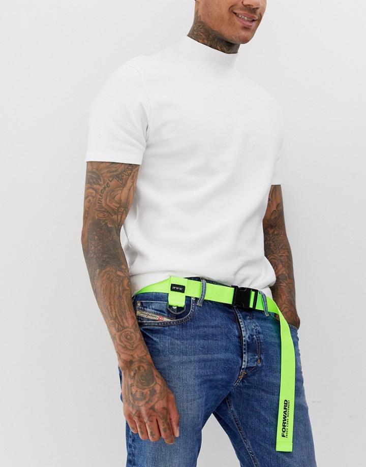 Bershka Utility Belt In Neon Green - Green