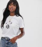 Asos Design Tall T-shirt With Mystical Print In Organic Cotton-white