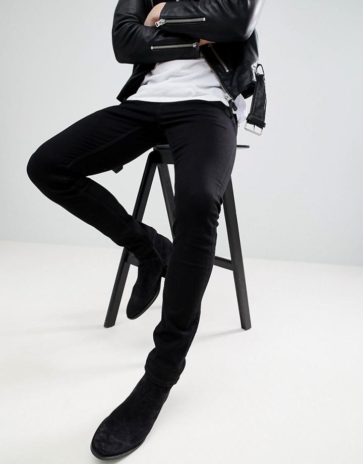 Allsaints Skinny Cigarette Fit Jeans In Black - Black