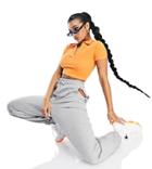 Asyou Cut Out Sweatpants In Gray Heather-grey