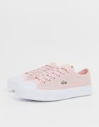 Lacoste Flatform Lace Up Sneakers In Pink