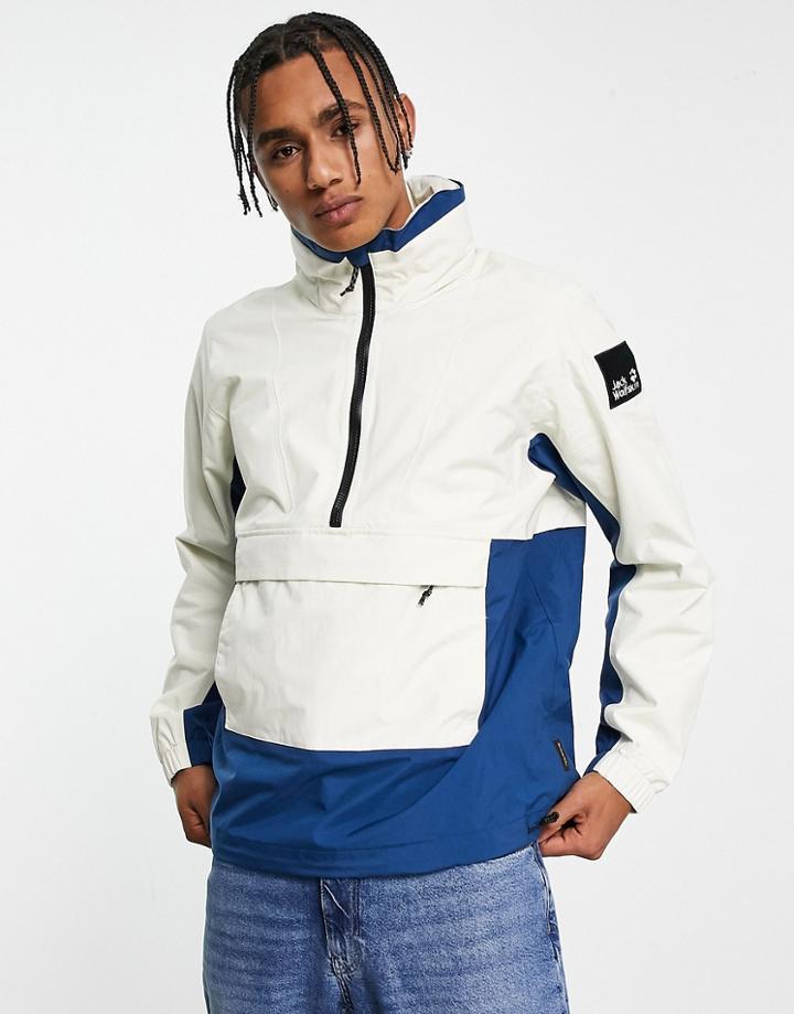 Jack Wolfskin 365 Fearless Overhead Jacket In Beige/blue-neutral