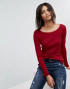 Esprit Lace Edge Top - Red