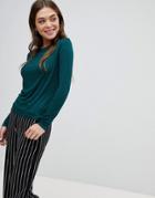 Brave Soul Marie Long Sleeve Top - Green