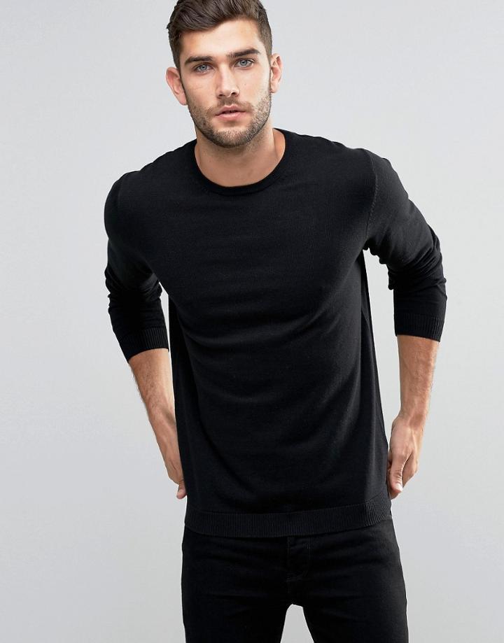 Jack & Jones Premium Crew Neck Sweater - Black