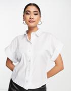 Closet London Kimono Sleeve Shirt In Cream-white
