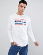 Asos Design Longline Long Sleeve T-shirt With Youth State Print - White