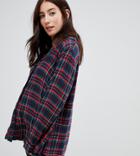 Asos Design Maternity Mix & Match Check Shirt-navy