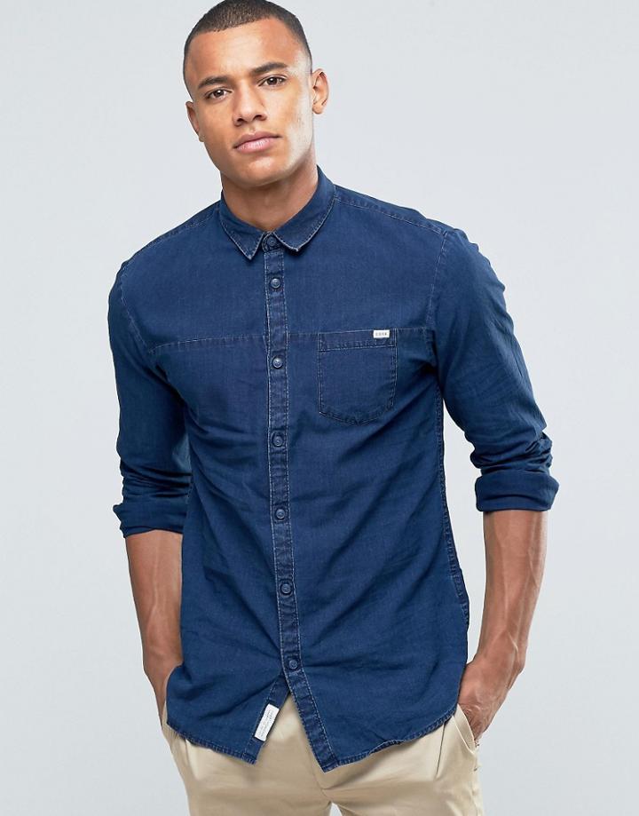 Jack & Jones Overdye Chambray Shirt - Black
