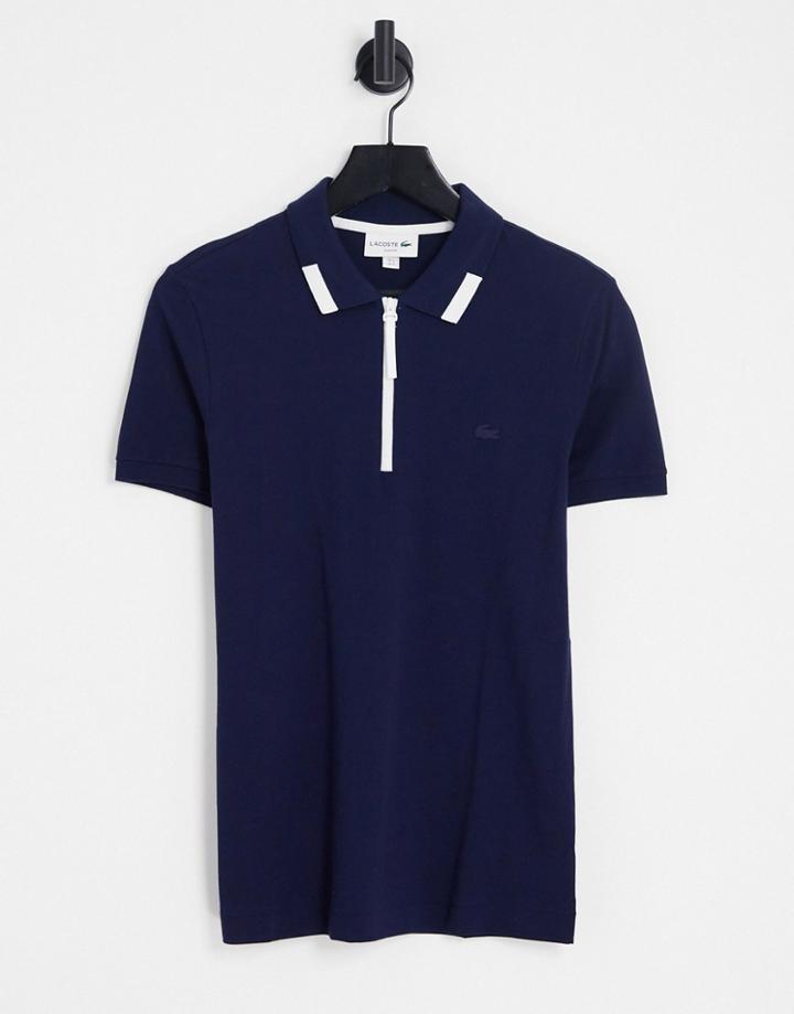 Lacoste Logo Polo Shirt In Navy-blue