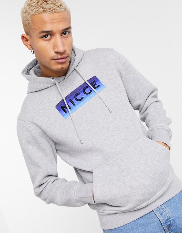 Nicce Alto Ombre Logo Hoodie In Gray-grey