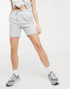 Pull & Bear Long Jogging Short In Gray-grey