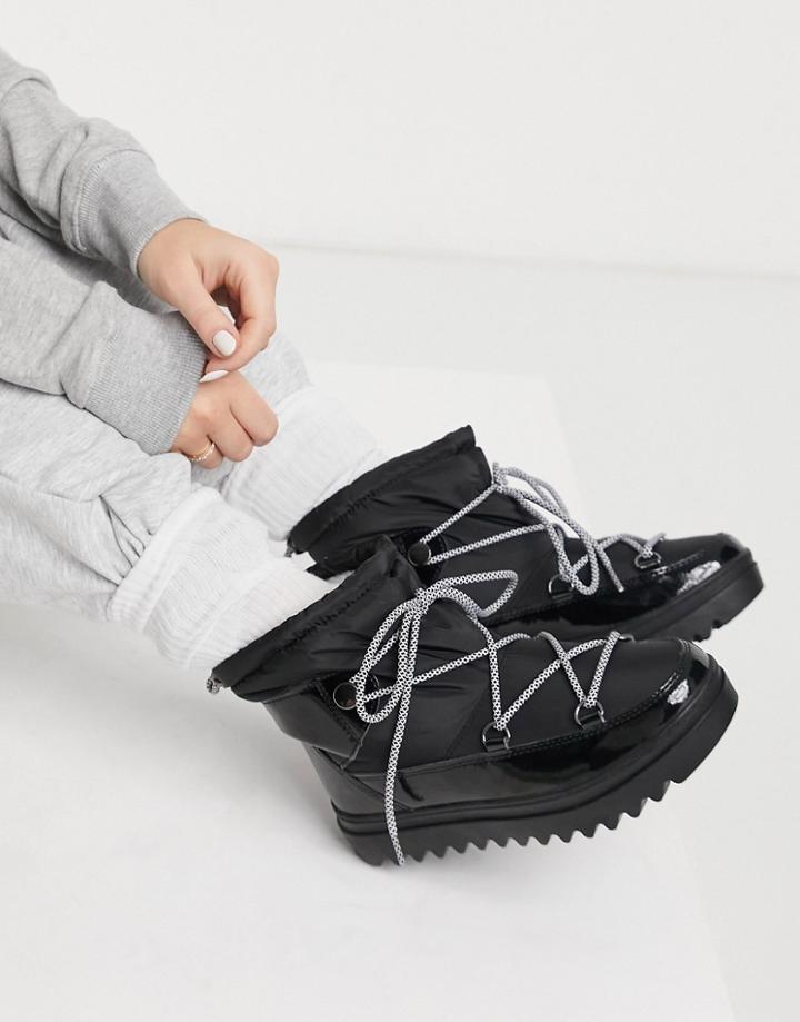 Glamorous Short Snow Boots In Black