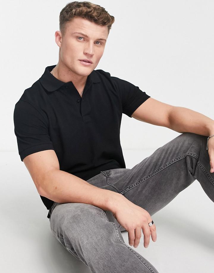 Selected Homme Polo In Black