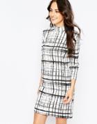 B.young Sigat 3/4 Sleeve High Neck Shift Dress - Off White