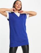 Vero Moda Frsh Oversized Jersey Vest In Bright Blue-blues