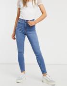 New Look Lift And Shape Skinny Jeans In Mid Blue-blues